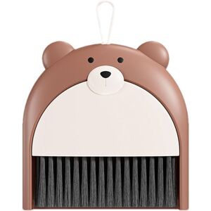 Mini Broom and Dustpan, Small Broom and Dustpan Set Portable Mini Dustpan with Cleaning Brush,Desktop Broom Dustpan Set, Bear Pattern - Sollbry