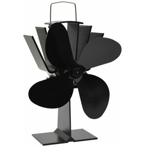 Berkfield Home - Mayfair Heat Powered Stove Fan 4 Blades Black