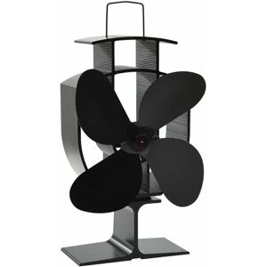 Berkfield Home - Mayfair Heat Powered Stove Fan 4 Blades Black