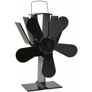 Berkfield Home - Mayfair Heat Powered Stove Fan 5 Blades Black