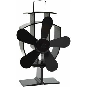 Berkfield Home - Mayfair Heat Powered Stove Fan 5 Blades Black