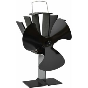 Berkfield Home - Royalton Heat Powered Stove Fan 3 Blades Black