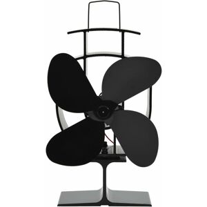 Berkfield Home - Royalton Heat Powered Stove Fan 4 Blades Black