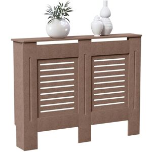 Home Discount - Milton Radiator Cover mdf Modern Cabinet Slatted Grill, Unfinished, Medium
