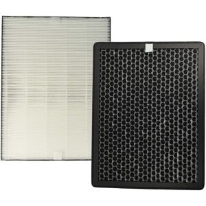 2 Part Filter Set compatible with Philips AC2889/10, AC2887/10, AC2882/10 air purifier - activated carbon filter, hepa filter - Vhbw