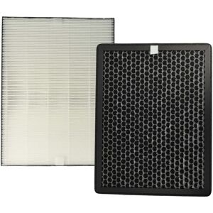 vhbw 2 Part Filter Set compatible with Philips AC3829/10 air purifier - activated carbon filter, HEPA filter