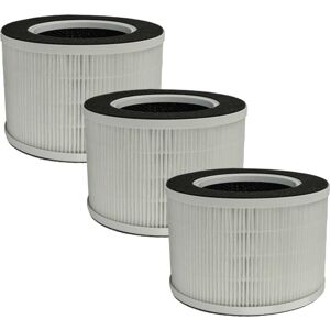 Vhbw - 3x Air Filter compatible with Medion md 19778 Air Purifier - Combi Filter Pre Filter + hepa + Activated Carbon