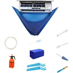 ALWAYSH 10 Pieces Air Conditioner Cleaning Cover, Split Air Conditioning Cleaning Kit, Professional ac Cleaner Air Conditioning Cover with Water Hose, Brush ALWAYSH 10 Pieces Air Conditioner Cleaning Cover, Split Air Conditioning Cleaning Kit, Professional ac Cleaner Air Conditioning Cover with Water Hose, Brush