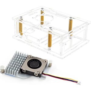 Tlily - For 5 Acrylic Case+Heat Sink with Cooling Fan Transparent Shell Protective Case for Pi Tlily - For 5 Acrylic Case+Heat Sink with Cooling Fan Transparent Shell Protective Case for Pi