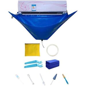 LINGHHANG Split Air Conditioner Cleaning Cover Kit, Dustproof Cleaning Bag with Drain Outlet and Support Plates on Both Sides, for Wall Mounted Air Conditioner LINGHHANG Split Air Conditioner Cleaning Cover Kit, Dustproof Cleaning Bag with Drain Outlet and Support Plates on Both Sides, for Wall Mounted Air Conditioner