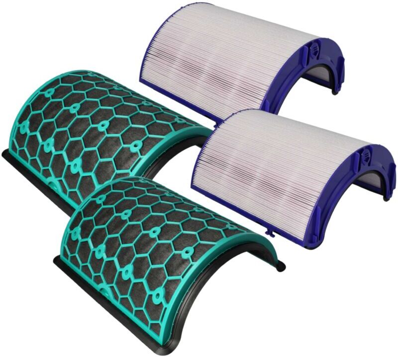 vhbw 2 Part Filter Set compatible with Dyson Cool TP07, TP08, TP7A air purifier - HEPA filter, activated carbon filter