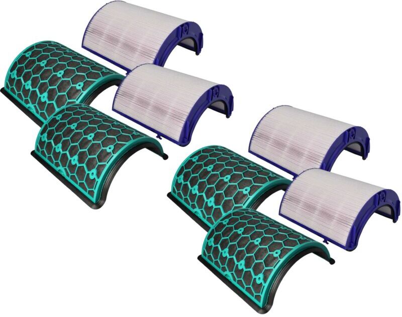 4 Part Filter Set compatible with Dyson Hot + Cool Autoreact HP7A Air Purifier - activated carbon filter, hepa filter - Vhbw