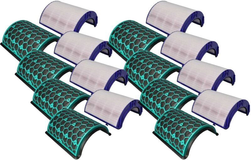 8 Part Filter Set compatible with Dyson Humidify + Cool PH3A Air Purifier - activated carbon filter, hepa filter - Vhbw