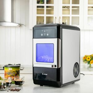 Costway - Nugget Ice Maker, Lighting Automatic Self-Cleaning Ice Cube Maker, 18Kg Ice in 24 Hours, 3.7 l Water Tank, Counter Top Ice Making Machine