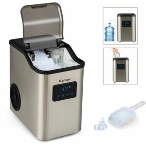 Costway - Countertop Nugget Ice Maker 24KG/Day Compact Crushed Pebble Ice Maker Machine