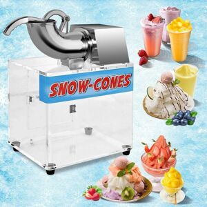 COSTWAY Electric Snow Cone Maker Shaved Ice Machine w/ Dual Blades & Large Acrylic Box