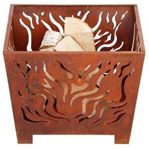 Fallen Fruits - Oxidised Rust Effect Square Fire Pit Basket Garden OutdoorHeater