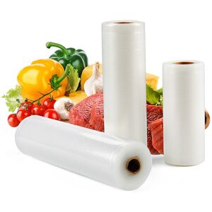 Food Vacuum Bag:BPA Free Food Vacuum Roll for Vacuum Sealer Machine, 4 Rolls Food Vacuum Film, Plastic Food Vacuum Sealer Pouch, 20x500cm Denuotop