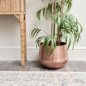 Melody Maison - Large Round Copper Patterned Planter - Copper