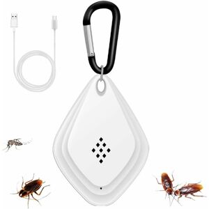 RHAFAYRE Ultrasonic Mosquito Repellent Electronic Mosquito Repellent Killer usb Charging, Convenient and Portable for Mosquito Insect Repellent (white)2pcs