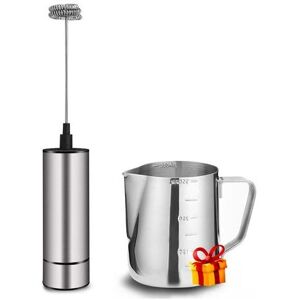 NEIGE Snow Milk Frother, Battery Operated Electric Milk Frother with Stainless Steel Milk Jug, Manual Electric Milk Frother with Powerful Electric Motor