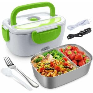JALLERIA Electric Food Warmer for Car and Home Office - 12V-24V/110V 40W Portable Food Warmer Heated Lunch Box for Men and Adults with Food Grade Stainless