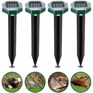 Ymyny - 4-piece solar ultrasonic mole repellent, solar ultrasonic mole repellent with IP65 waterproof, can be used in gardens, patios and lawns to Ymyny - 4-piece solar ultrasonic mole repellent, solar ultrasonic mole repellent with IP65 waterproof, can be used in gardens, patios and lawns to