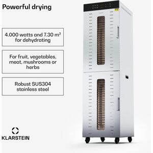 Klarstein Dehydrator 4000W Commercial Food Dehydrator, 48 Stainless Steel Shelves, 2 Chambers, 30-90°C, 24h Timer, 6 Fans, Ideal for Fruits, Klarstein Dehydrator 4000W Commercial Food Dehydrator, 48 Stainless Steel Shelves, 2 Chambers, 30-90°C, 24h Timer, 6 Fans, Ideal for Fruits,