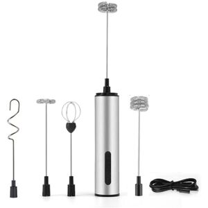 Tlily - Rechargeable Milk Frother,Handheld Electric Foam Maker,Milk Frother Coffee Whisk for Lattes,Cappuccino Tlily - Rechargeable Milk Frother,Handheld Electric Foam Maker,Milk Frother Coffee Whisk for Lattes,Cappuccino