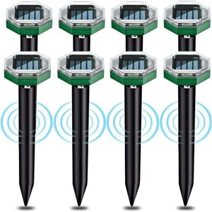 DEBUNS Solar Ultrasonic Mole Repellent 8 Pieces, Solar Ultrasonic Mole Repellent with IP65 Waterproof, Usable in Gardens, Terraces and Lawns to Repel Moles. DEBUNS Solar Ultrasonic Mole Repellent 8 Pieces, Solar Ultrasonic Mole Repellent with IP65 Waterproof, Usable in Gardens, Terraces and Lawns to Repel Moles.