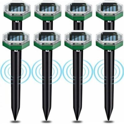 TOOLIVE 8pcs Solar Ultrasonic Mole Repeller, Solar Ultrasonic Mole Repellent with IP65 Waterproof, Can Be Used in Gardens, Terraces and Lawns to Repel Moles TOOLIVE 8pcs Solar Ultrasonic Mole Repeller, Solar Ultrasonic Mole Repellent with IP65 Waterproof, Can Be Used in Gardens, Terraces and Lawns to Repel Moles