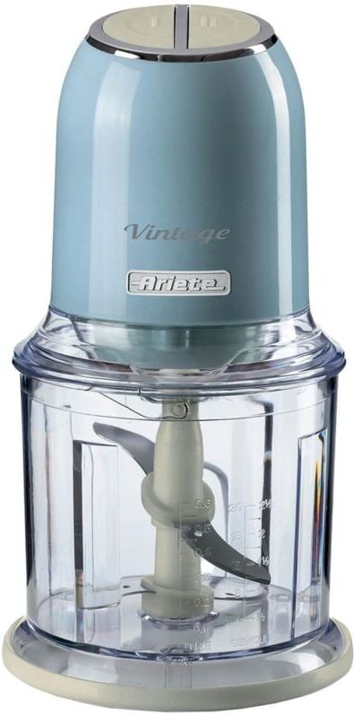 Ariete - 438/05 Vintage Mini Chopper, 400W, 600ml Graduated Beaker, 2 Speeds, Stainless Steel Blades, Blue