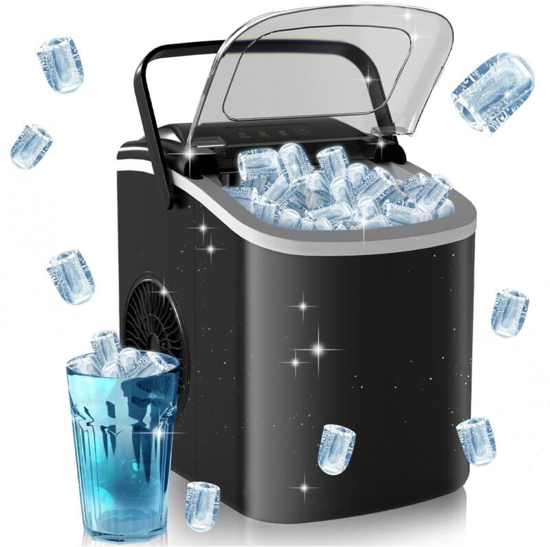 Homcom - Ice Maker w/ Ice Scoop Basket 12Kg in 24 Hrs 9 Cubes Ready in 6-12Mins White