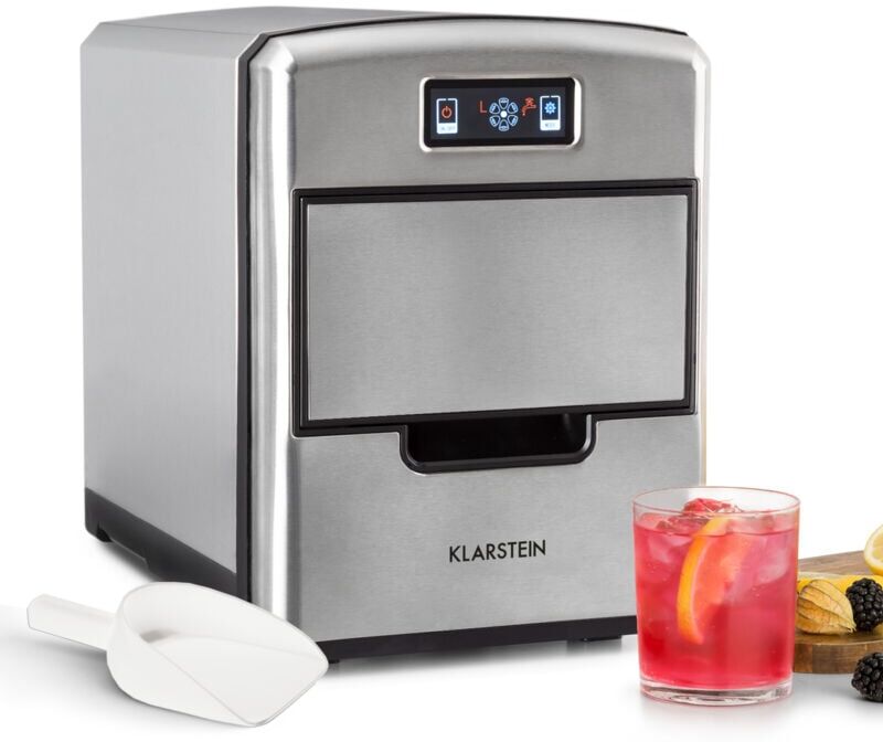 Klarstein 2.1L Small Ice Maker Machine, Counter Top Ice Machine For Home and Kitchen, Fast Operation, Makes 12 kg Bullet Ice, 3 Sizes, Touch