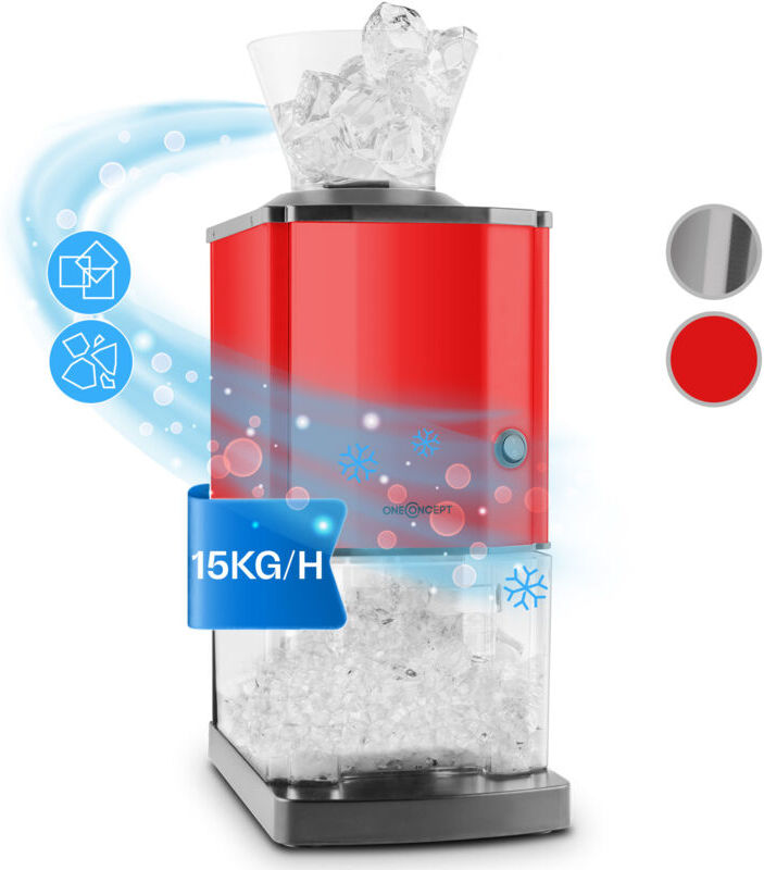 OneConcept Small Ice Maker Machine, Counter Top Ice Machine For Home and Kitchen, 3.5L Capacity, Fast Operation Ice Crushers, Portable Ice Maker,