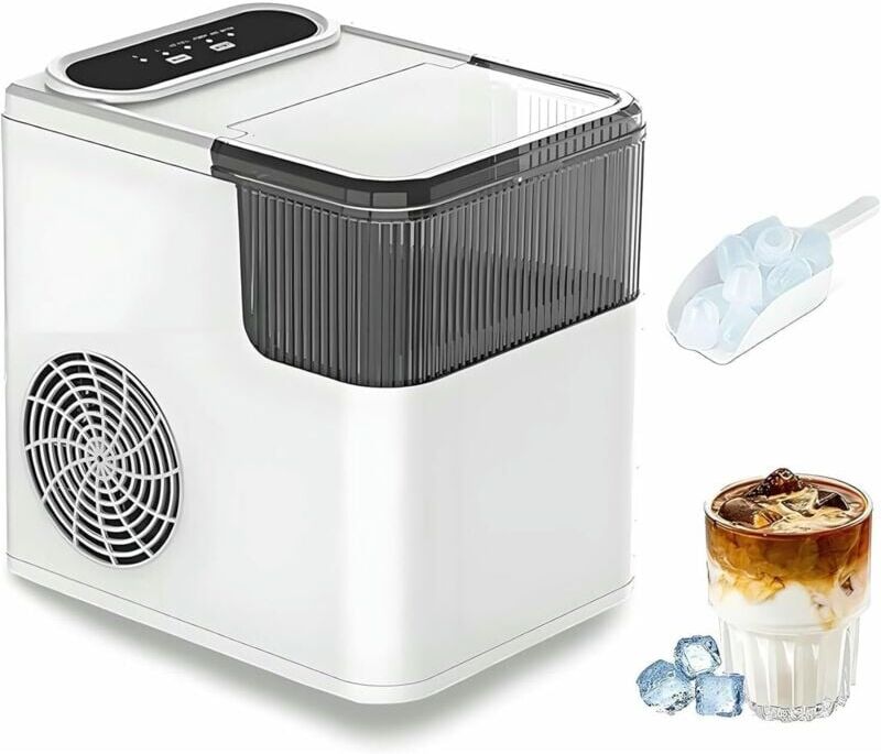 Sjqka - Portable Ice Maker Machine for Home, Countertop Ice Cube Maker for Kitchen, Party, Bar