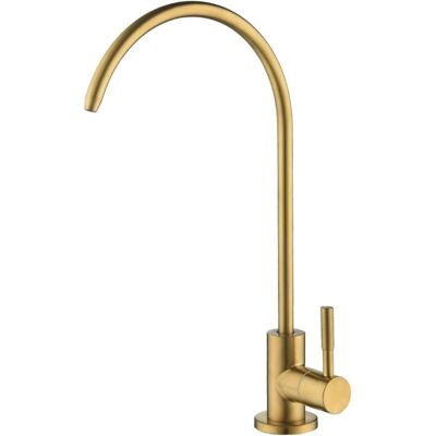JSSEVN Water Purifier Tap, Brushed Gold Finish, Reverse Osmosis Water Filtration System, 304 Stainless Steel JSSEVN Water Purifier Tap, Brushed Gold Finish, Reverse Osmosis Water Filtration System, 304 Stainless Steel