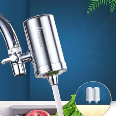 SANS MARQUE Water Purifier, Directly Connected To The Tap, Water Saving, Diatomaceous Earth Ceramic Cartridge, Filters Bacteria And Dust From The Water, Ceramic Filter, Kitchen, Small For Home, I SANS MARQUE Water Purifier, Directly Connected To The Tap, Water Saving, Diatomaceous Earth Ceramic Cartridge, Filters Bacteria And Dust From The Water, Ceramic Filter, Kitchen, Small For Home, I