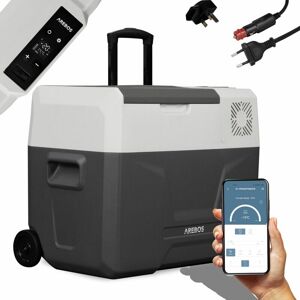 Arebos - Compressor cool box with castors 39 litres Electric freezer box with app control for cooling, freezing and keeping warm Refrigerator down to