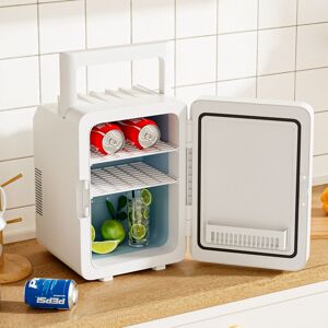 LIVINGANDHOME White 10L Mini Refrigerator for Home and Car Dual Use