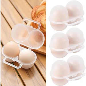 Csparkv - 3PCS Egg Box,Portable Plastic Egg Holder,Egg Storage Container,Egg Organizer Box for Fridge Refrigerator Camping(2 Grid) Csparkv - 3PCS Egg Box,Portable Plastic Egg Holder,Egg Storage Container,Egg Organizer Box for Fridge Refrigerator Camping(2 Grid)