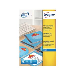 Avery J8435-25 CD Insert Inkjet Matte White (Pack-25) - White