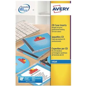 Avery J8435-25 CD Insert Inkjet Matte White (Pack-25) - White