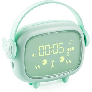 PESCE Kids Alarm Clock for Girls Bedroom Ok to Wake,Children's Sleep Trainer,Wake Up Light & Night Light mint green