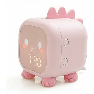 LANGRAY Kids Dinosaur Alarm Clock usb Voice Charge Digital Timing Smart Alarm Silicone Bedroom led Night Light Wake Up Clock