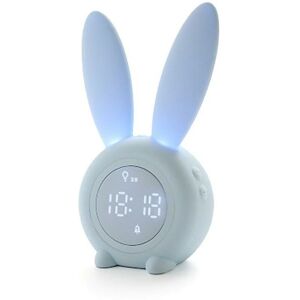 Alwaysh - Children's Digital Alarm Clock Rabbit Night Light Multi-Function Clocks (Blue)-