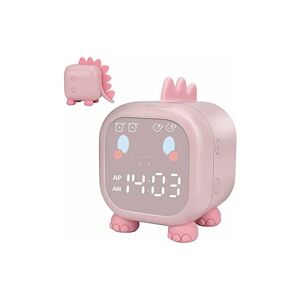 Héloise - Cute Child Alarm Clock, Multifunctional Adjustable Night Light Countdown Snooze Voice Control Rechargeable Clock (Pink)