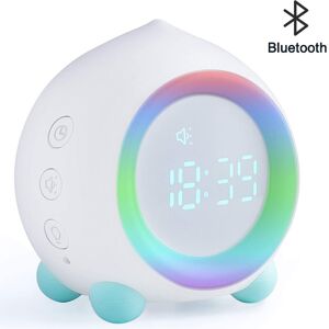 PESCE Digital Alarm Clock for Girls&Boys,USB Bedroom Bedside Peach Shaped Sunrise Simulator Sound Sensing Alarm Clock with Night Light led Wake Up Silent