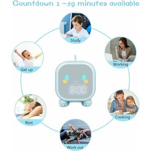 Pesce - Dinosaur Small Alarm Clock Bedroom Dedicated Electronic Clock Smart Alarm Blue