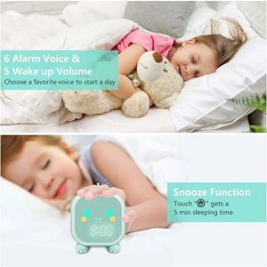 Pesce - Dinosaur Small Alarm Clock Bedroom Dedicated Electronic Clock Smart Alarm Green